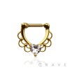 CZ HEART LACEY SEPTUM HINGED CLICKER